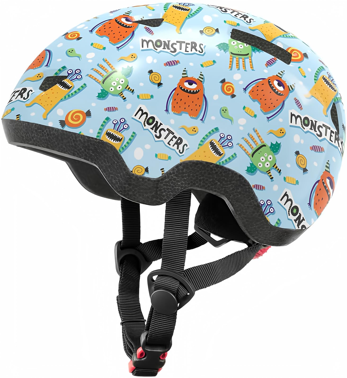 Toddler Bike Helmet For Boys And Girls, Adjustable Kids Helmets From Infant/Baby To Children, 1/2/3/4/5/6/7/8 Years Old-Blue Mon