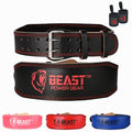 Weight Lifting Belt - 4    Genuine Leather Belts Padded Lower Back Support for Gym Bodybuilding Squat Deadlift Weightlifting Cro