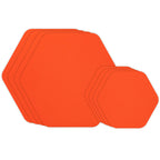 GEAR AID Tenacious Tape Hex - 2.5    & 1.5    Repair Patches (8 Patches: Four 2.5    & Four 1.5   , Orange) - Peel-and-Stick Out