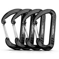 Autmatch Carabiner Clips, 3'' Aluminium Spring Snap Hook Caribeener Clips, 12Kn Heavy Duty Wiregate Carabiners For Camping, Back