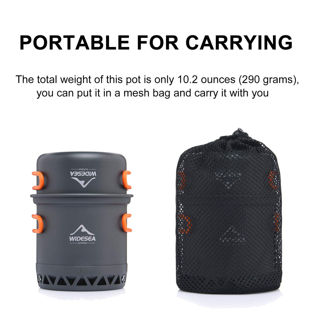 Widesea Camping Cookware Outdoor Pot Pan Cooking Equipment Heat Exchange Design For Hiking Backpacking