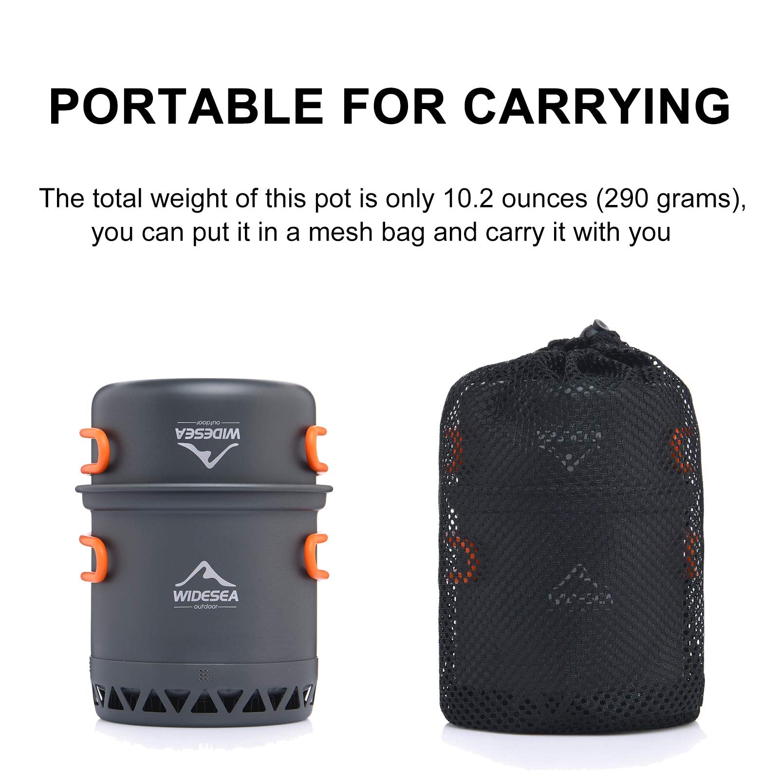 Widesea Camping Cookware Outdoor Pot Pan Cooking Equipment Heat Exchange Design For Hiking Backpacking