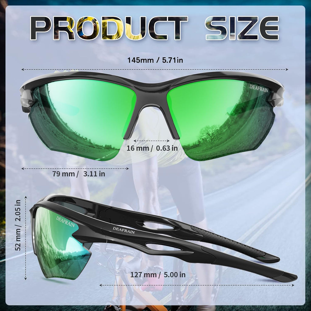 Deafrain Sports Sunglasses Polarized For Men Women Cycling Running Fishing Glasses Uv Protection