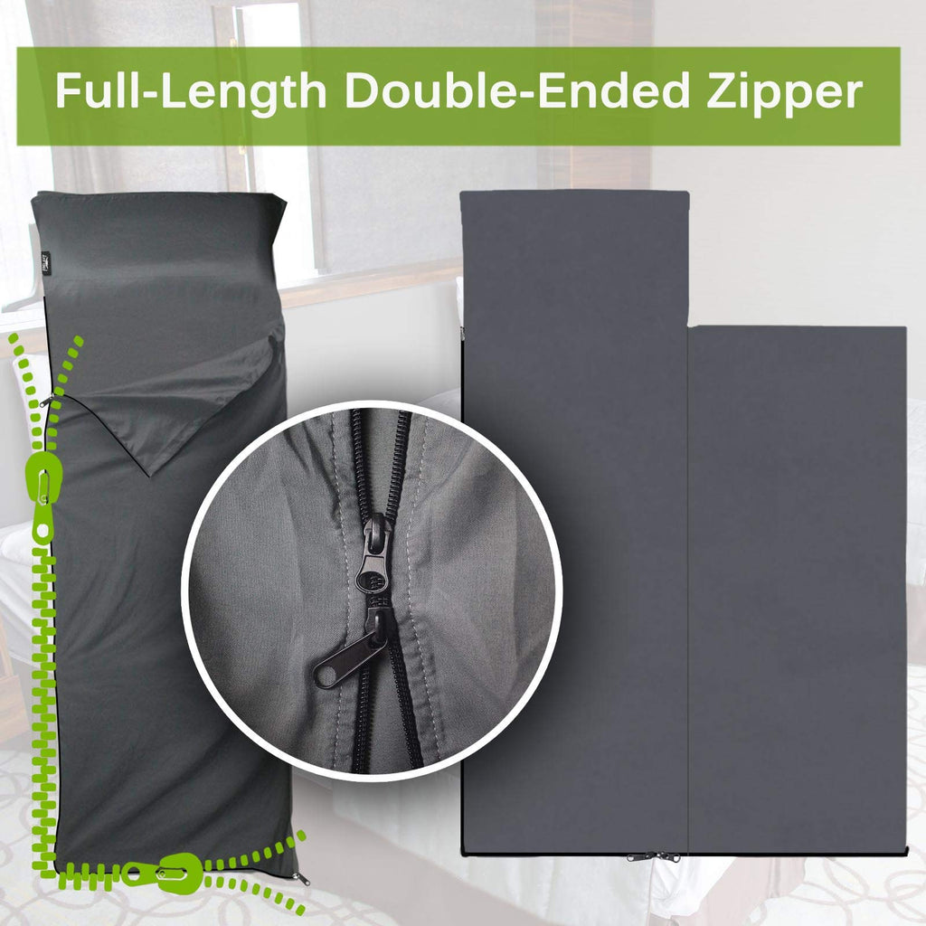 Frelaxy Sleeping Bag Liner, Xl Travel Sheet & Camping Sheet For Backpacking, Hotel, Hostels & Traveling, Comfy & Easy Care, Full
