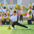 Baotongle 12 Pcs Cheerleading Squad Spirited Fun Poms Pompoms Cheer Costume Accessory For Party Dance Sports (Goldens)