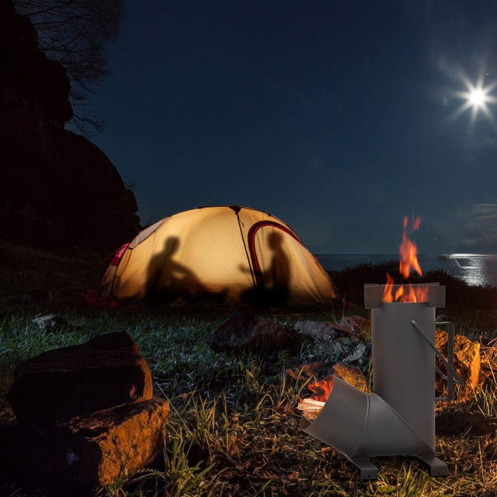 Stanbroil Camping Rocket Stove For Outdoor Cooking, Portable Wood Burning Stove For Backyard, Camp Cooking And Emergency Situati
