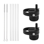 Iron Flask Straw Lid For Narrow Standard Mouth Insulated Sports Water Bottles, Standard Mouth, Bpa Free, 2 Lids, 4 Straws, 2 Cle