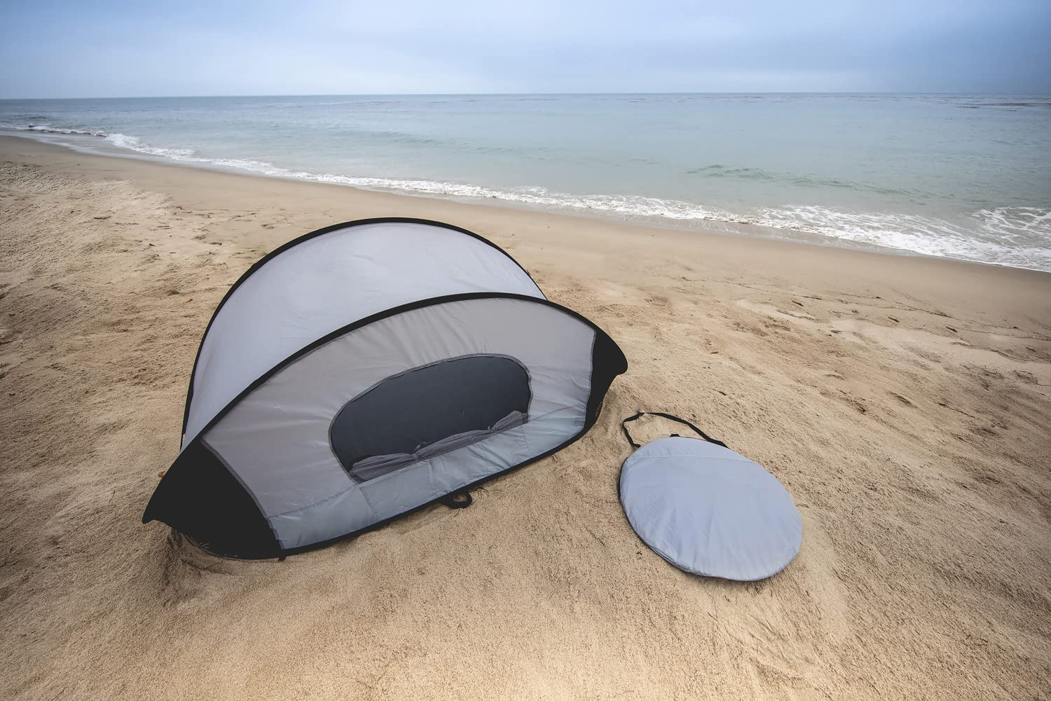 Picnic Time Ncaa Auburn Tigers Manta Portable Beach Tent - Pop Up Tent - Beach Sun Shelter Pop Up