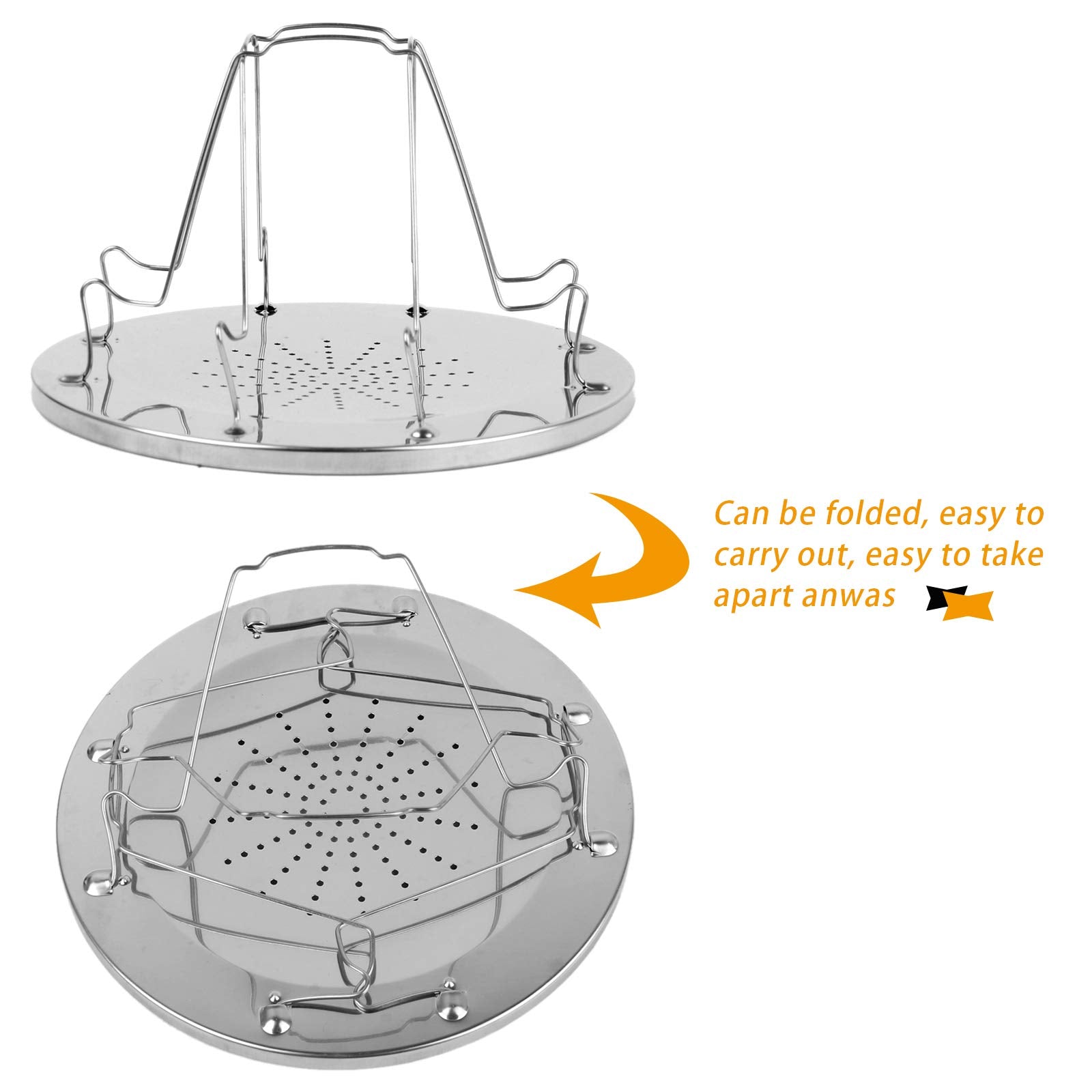 Folding Camp Stove Toaster Stainless Steel Camping Toaster Rack Holder 4 Slice Toaster Tray Cooking Breakfast 4 Toast Bread Toas