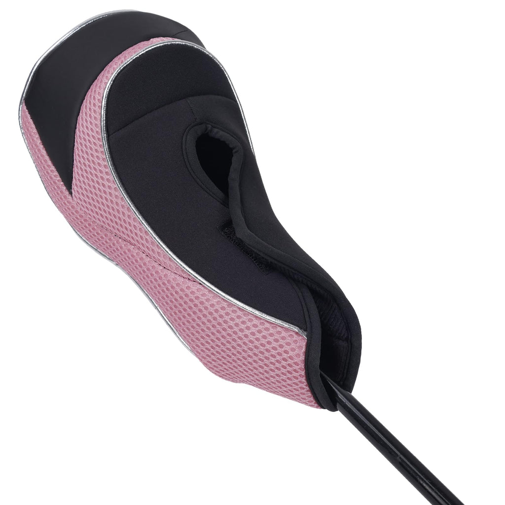 Andux Golf 460Cc Driver Fairway Wood Club Head Covers Hook & Loop Set Of 3 Pink