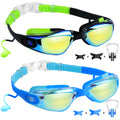 Vvinca Swimming Goggles for Kids 3-15 years-2 Pack, Kids Goggles Anti-Fog/UV No Leaking Swim Goggles for Kids