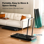 Walking Pad Treadmill, Walking Pad With Handle Bar, 2.5 Hp Under Desk Treadmills For Home Office, 3 In 1 Foldable Treadmills Sup