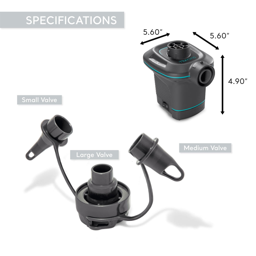 Intex 66639E Quickfill 120 Volt Ac Electric Pump: Inflates And Deflates Air Mattresses - Includes 3 Interrconnecting Nozzles - C