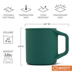 Myott Silicone Coffee Cup - Food Grade Silicone Camping Mug With Handle - Portable, Collapsible Coffee Mug - Bpa Free, Dishwashe