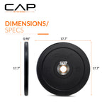 Cap Barbell Best Olympic Bumper Plate Set, Black, 15 Lb Pair