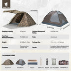 Geertop 4-Person Camping Tent 4 Season Waterproof Family Tent Lightweight Backpacking Tent Easy Setup For Hiking Outdoor Travel