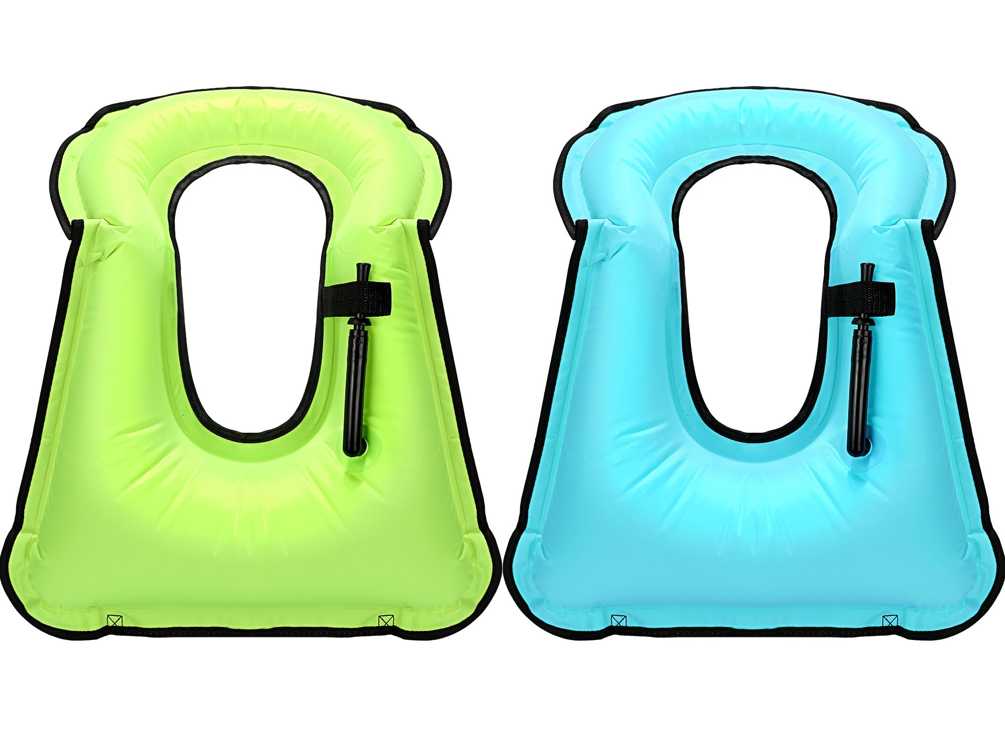 Deekin 2 Pcs Inflatable Vest for Adults with Adjustable Strap Fluorescent Color Inflatable Vest(Blue,Fluorescent Green)