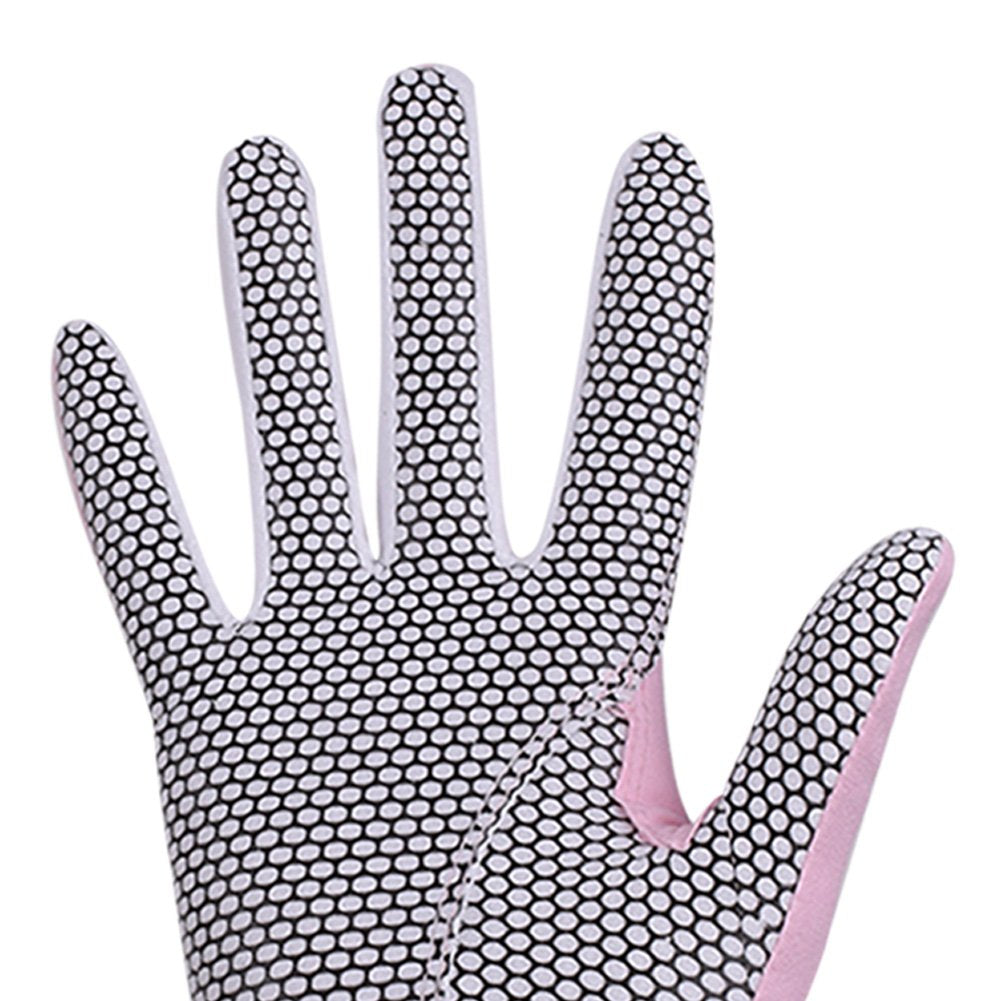 Gh Womens Leather Golf Gloves One Pair - Plain Both Hands (Pink, 18 (Xs))