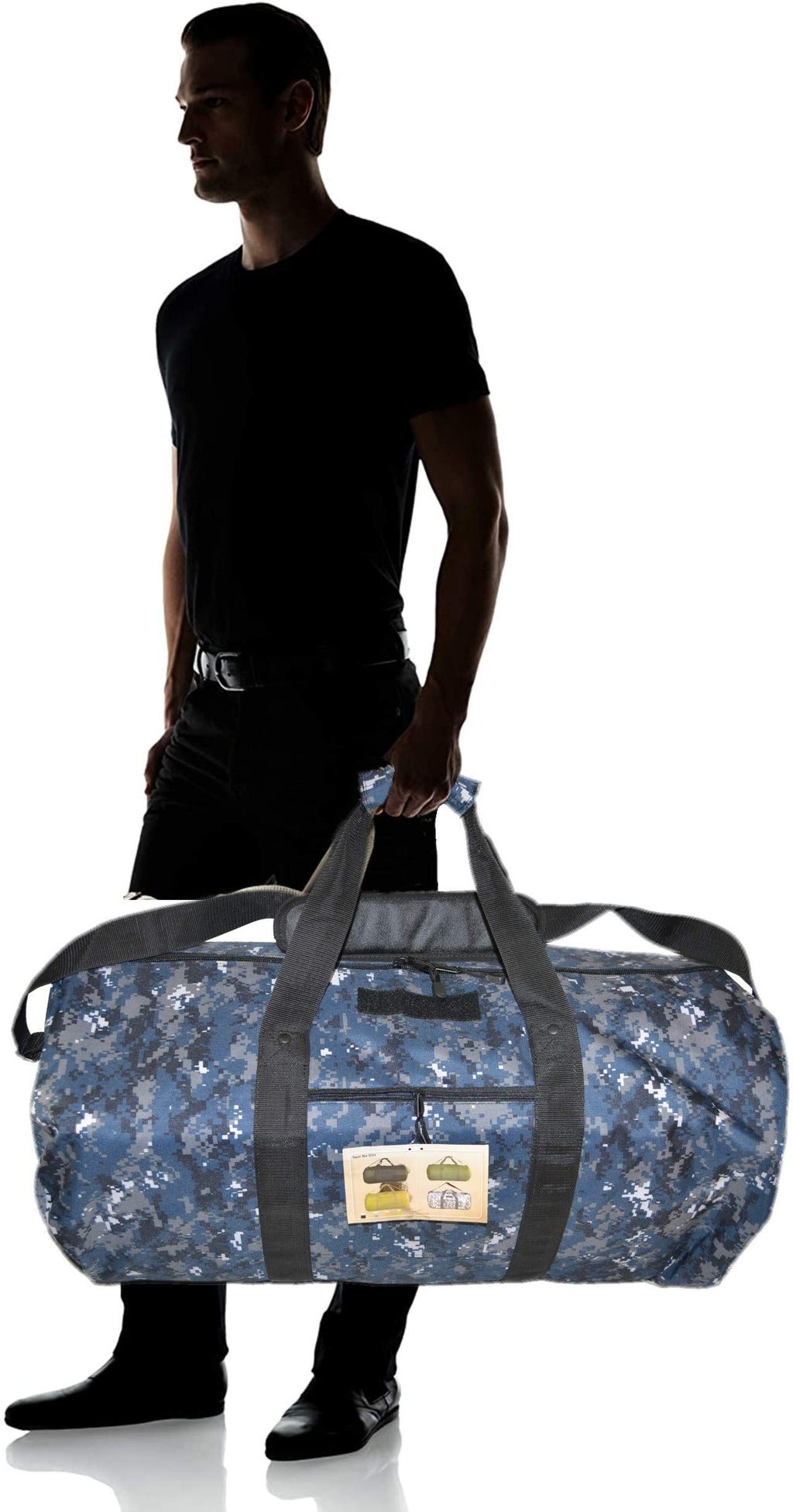 Explorer Tactical Round Heavy Duty Duffel Bag With Shoulder Strap 31 Inch (Navy Digital)