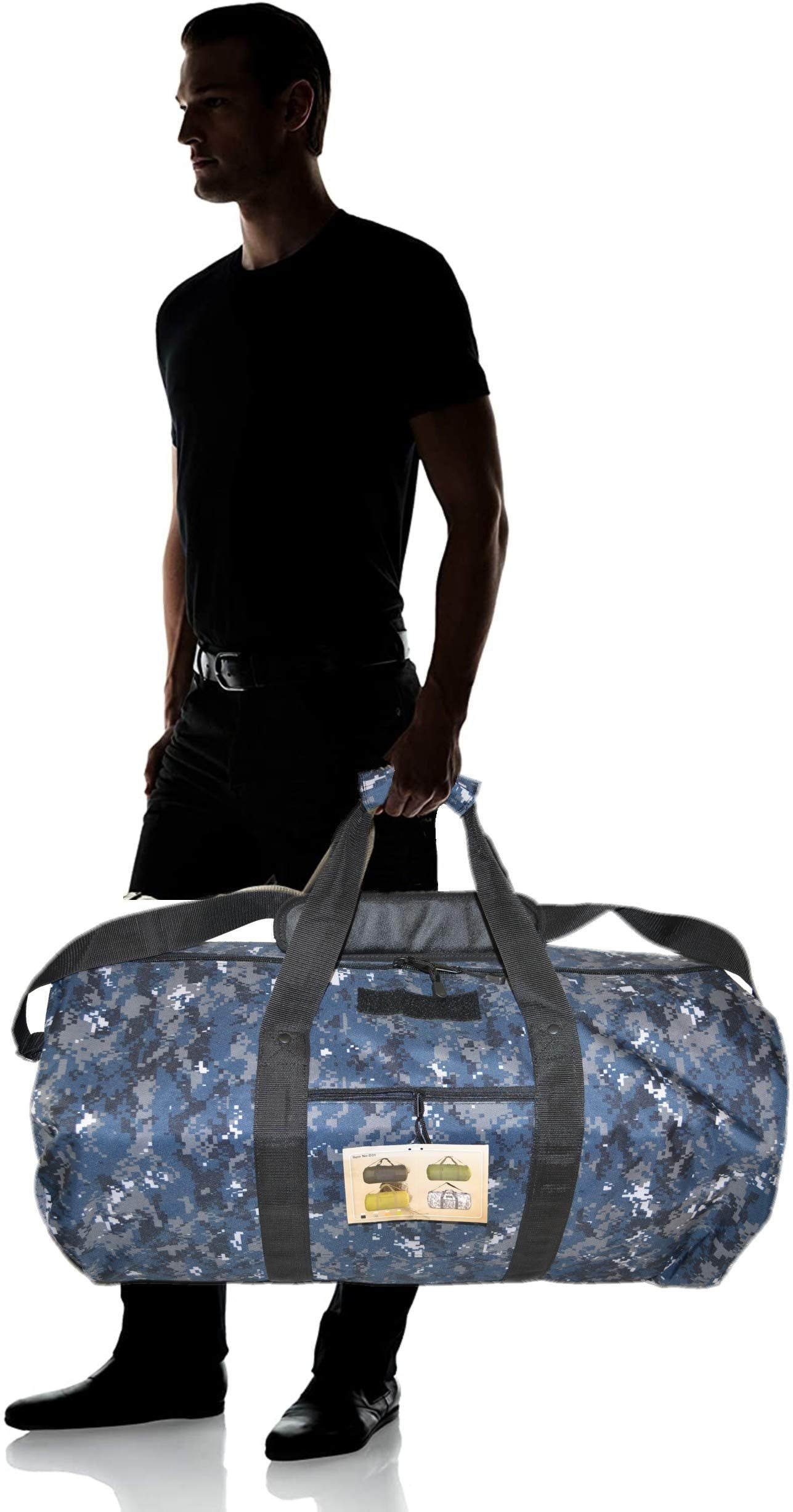 Explorer Tactical Round Heavy Duty Duffel Bag With Shoulder Strap 31 Inch (Navy Digital)