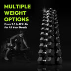 Hex Dumbbell Rubber Encased Strength Training, Hand Weight For Workout & Exercise/Pair of 20LB