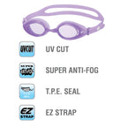 View Swimming Gear V-825 Solace Fitness Swim Goggles, Lavender