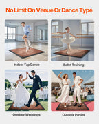 Vevor Dance Floor Tiles, 12.4 X 12.4 In 9 Piece Interlocking Dance Flooring, Portable Dance Practice Floor With Cushioned Base (