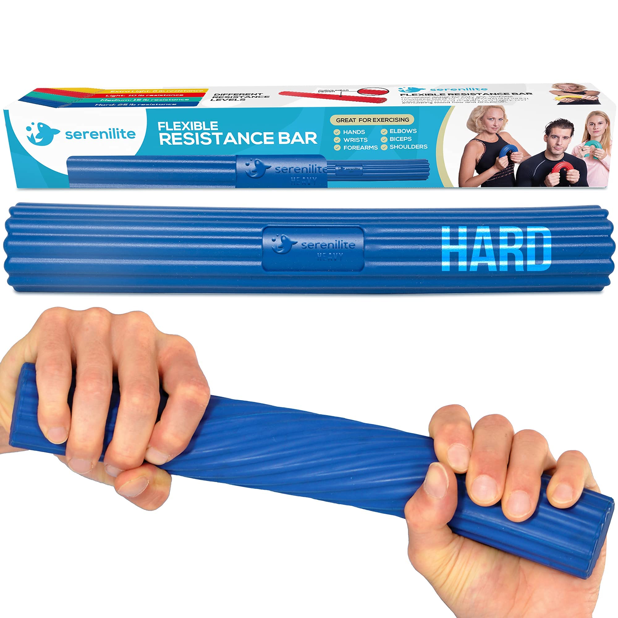Serenilite Flexible Resistance Bar For Tennis Elbow Relief, Hand Strengthening Equipment For Therapy, Flexible Bar For Physical 