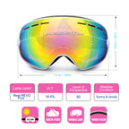 Exp Vision Ski Snowboard Goggles For Man Woman And Younth, Otg Snow Goggle Anti Fog Uv400 Protection Winter Outdoor Sports Goggl