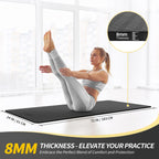 Cambivo Yoga Mat For Women Men Kids, 72'' X 24'' Tpe Yoga Mats, 1/4 & 2/5 Inch Extra Thick Yoga Mat Non Slip, Workout Mat With C