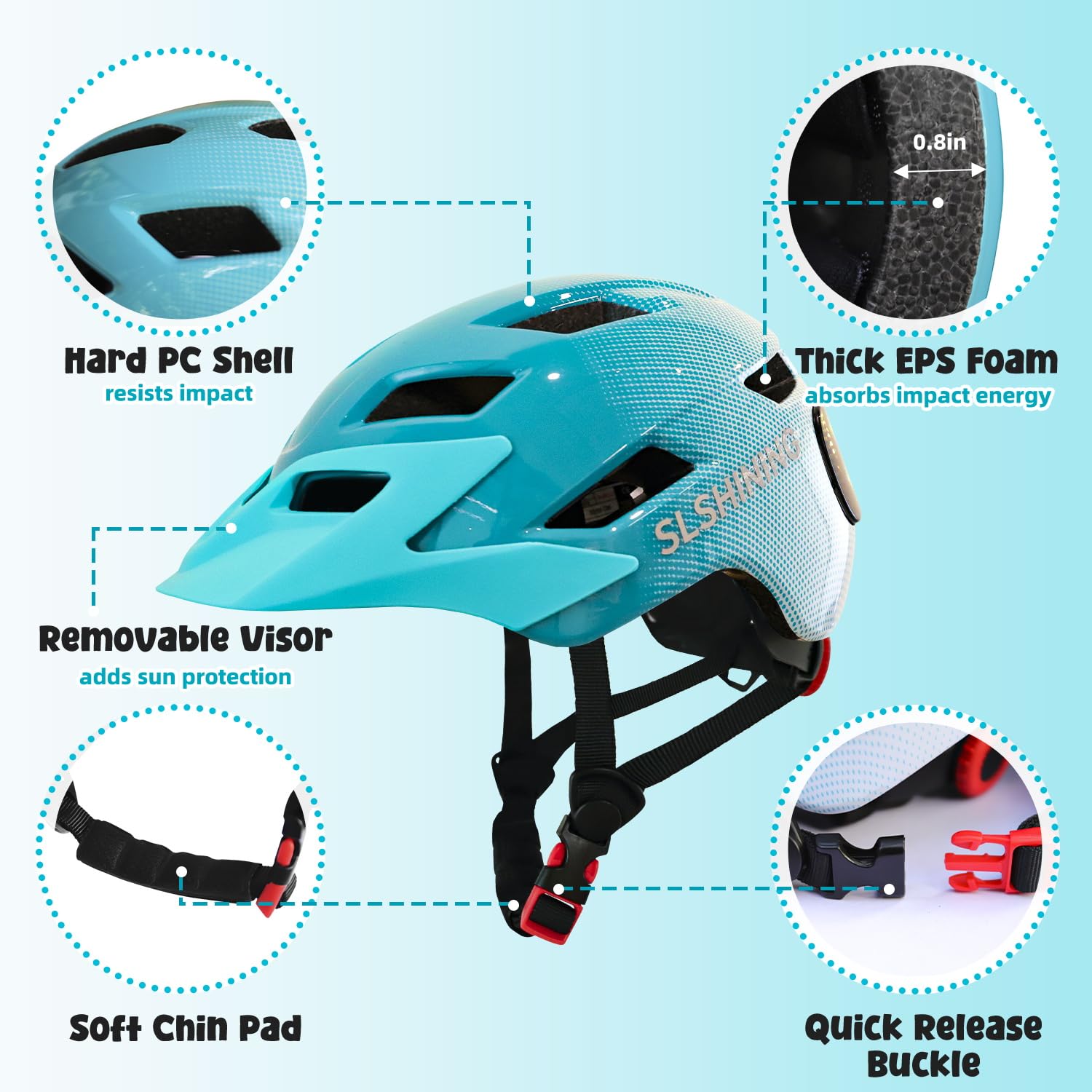 Kids Bike Helmet With Led Display, Size Adjustable Smart Bicycle Helmet With Remote Control, 63 Patterns, 11 Air Vents, For Skat