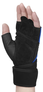 Harbinger Training Grip Wristwrap Weight Lifting Gloves, Unisex, Small, Blue
