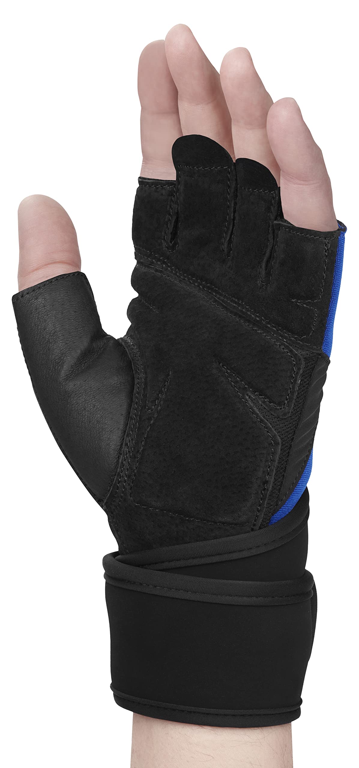 Harbinger Training Grip Wristwrap Weight Lifting Gloves, Unisex, Medium, Blue