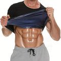 Gvv Men Sauna Sweat Shirt Short Sleeve Compression TShirt Heat Trapping Body Shaper For Weight Loss Workout Gym Exercise Athlet