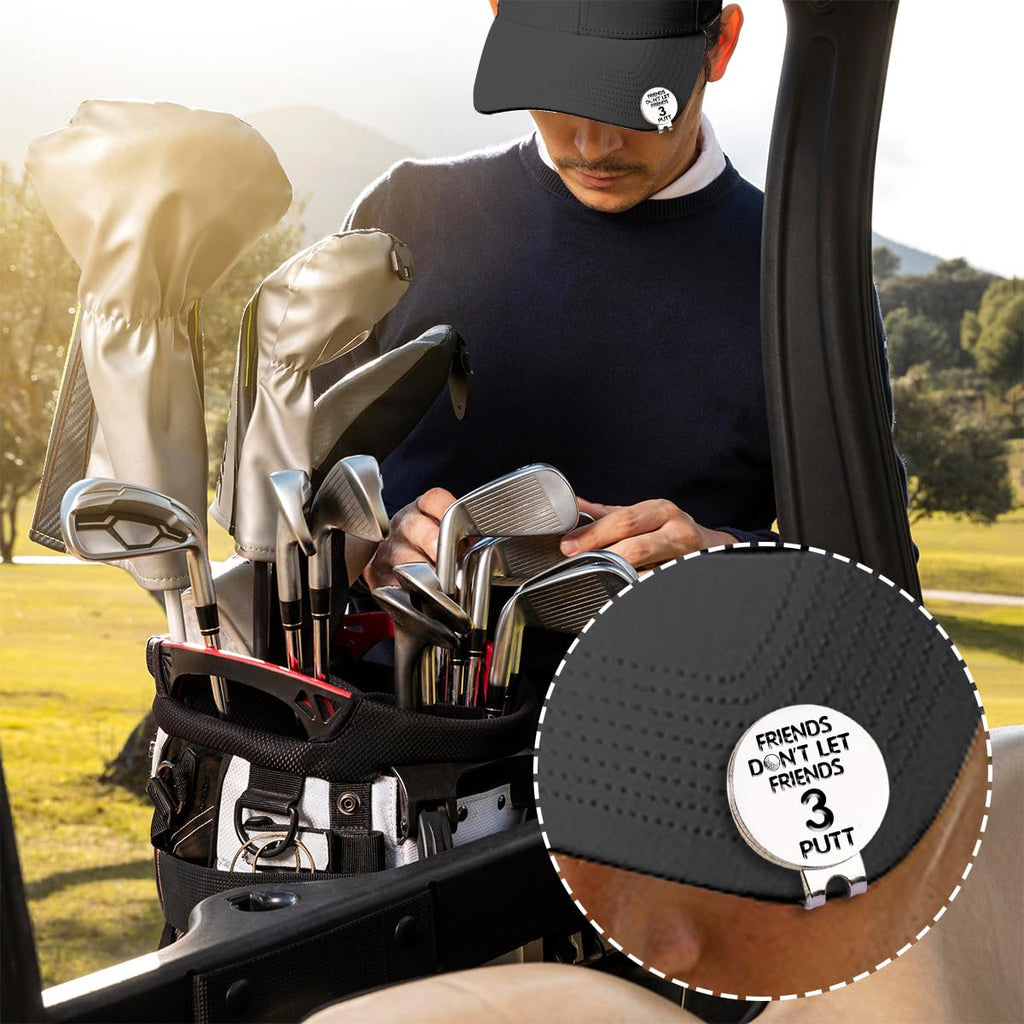 Hafhue Friends Dont Let Friends 3 Putt Golf Ball Marker With Magnetic Hat Clip, Funny Golf Accessories And Golf Gifts For Women