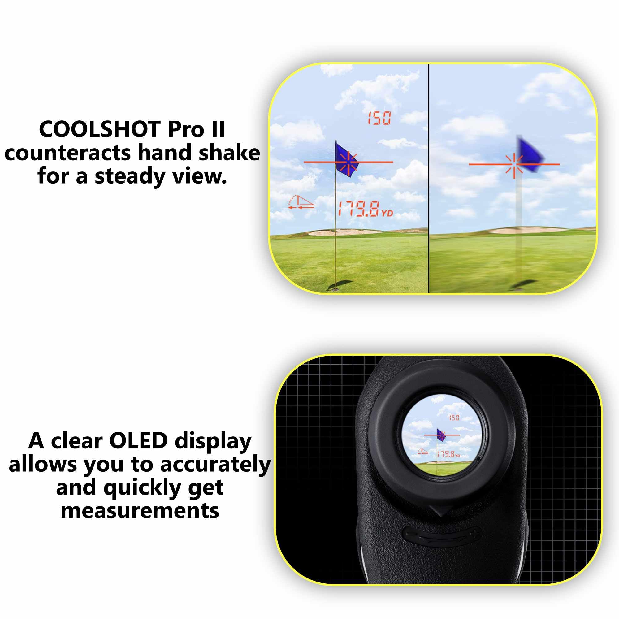 Nikon Coolshot Proii Golf Laser Rangefinder (16758) Stabilized View Bundle With 3 Extra Cr2 Batteries And A Cleaning Cloth - Las