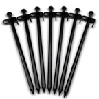 Cheardia 20 Pack Tent Stakes Heavy Duty, 10 Inch Outdoor Camping Pegs Stakes Black Metal Ground Stakes Spikes For Tent Tarp Cano