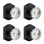 Clctk 4 Pack Glass Dummy Door Knobs, Inactive Crystal Half-Dummy Door Knobs For Closetbifold, Oil Rubbed Bronze