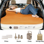 Kmz Suv Air Mattress With Built-In Pump & 2 Pillows, Thickened Flocked Pvc, Quick 90-Seconds Inflation Air Bed, Portable & Durab