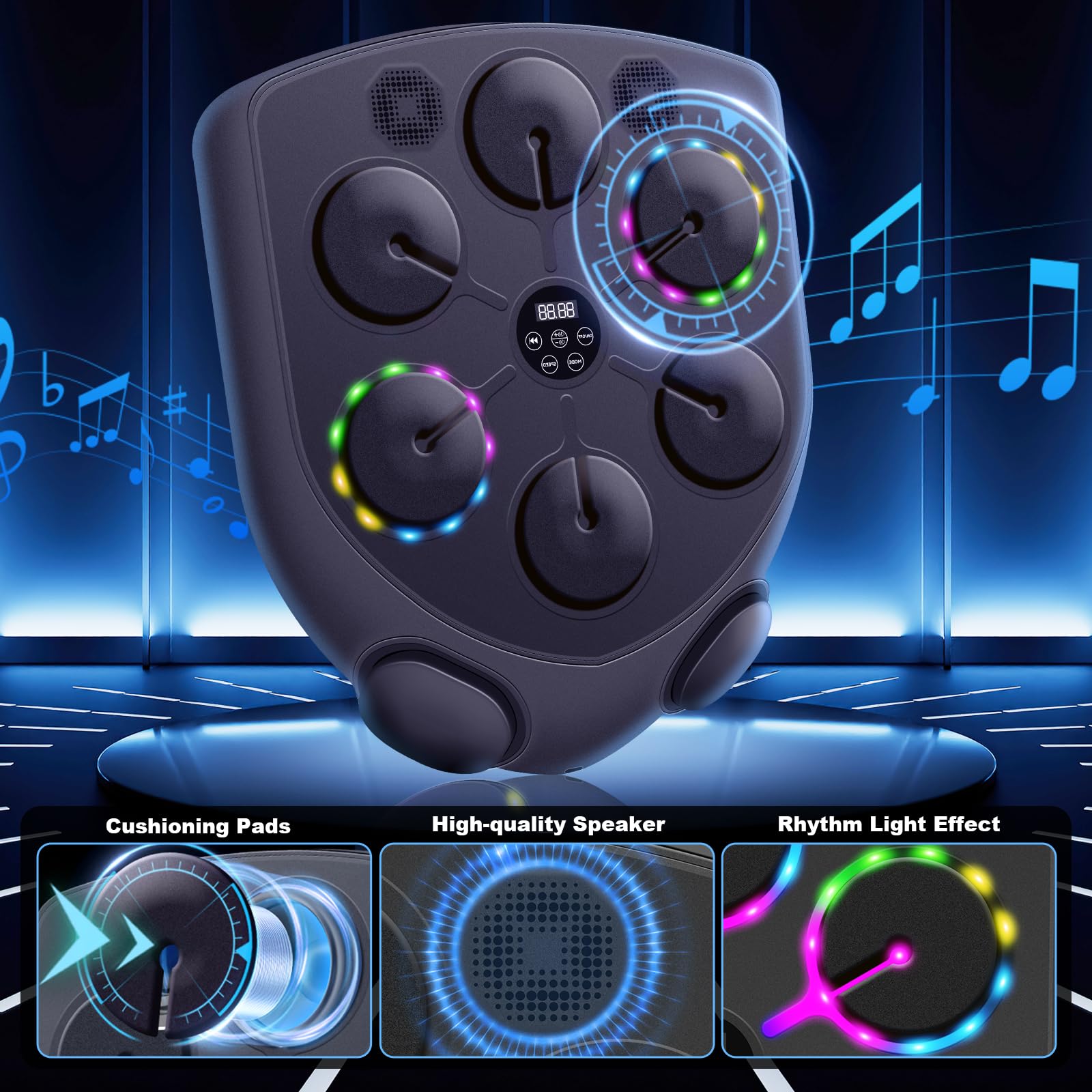 JUOIFIP Music Boxing Machine,Smart Boxing Machine for Adults with Boxing Gloves,9 Modes & 9 Speeds Wall Mounted Music Punching M