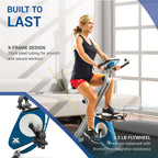 Xterra Fitness Folding Exercise Bike, 225 Lb Weight Capacity, Cordless, Battery Powered With Solid X-Frame Folding Design, Padde