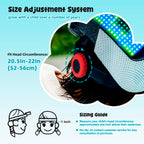 Kids Bike Helmet With Led Display, Size Adjustable Smart Bicycle Helmet With Remote Control, 63 Patterns, 11 Air Vents, For Skat