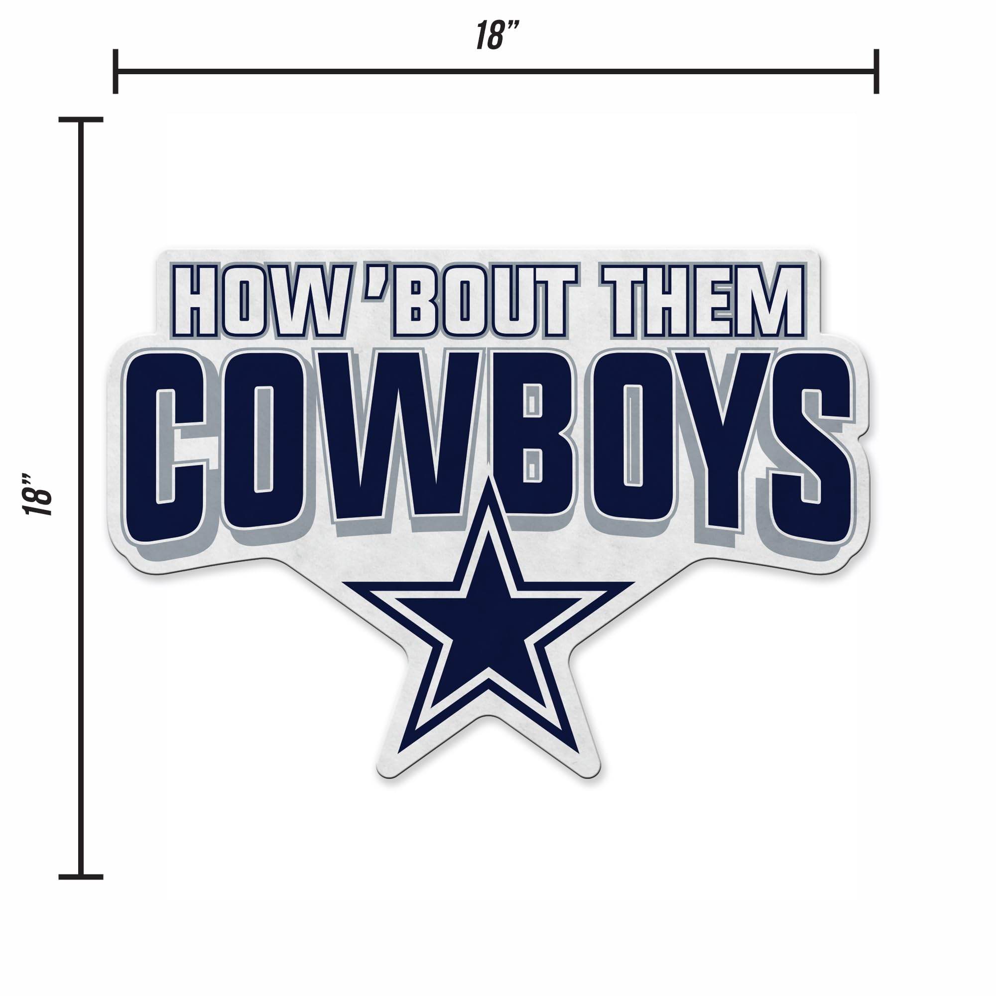 Rico Industries Nfl Football Dallas Cowboys Slogan Shape Cut Pennant - Home And Living Room D  Cor - Soft Felt Ez To Hang