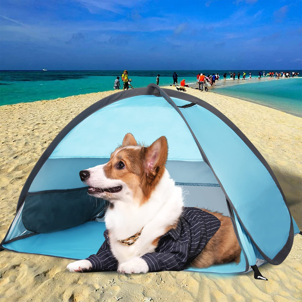 Pop Up Dog Beach Tent,Mini Head Tent,Can Be Fixed Small Dog Beach Sun Shelters Tent ,Shelter For Cat,Waterproof And Breathable M