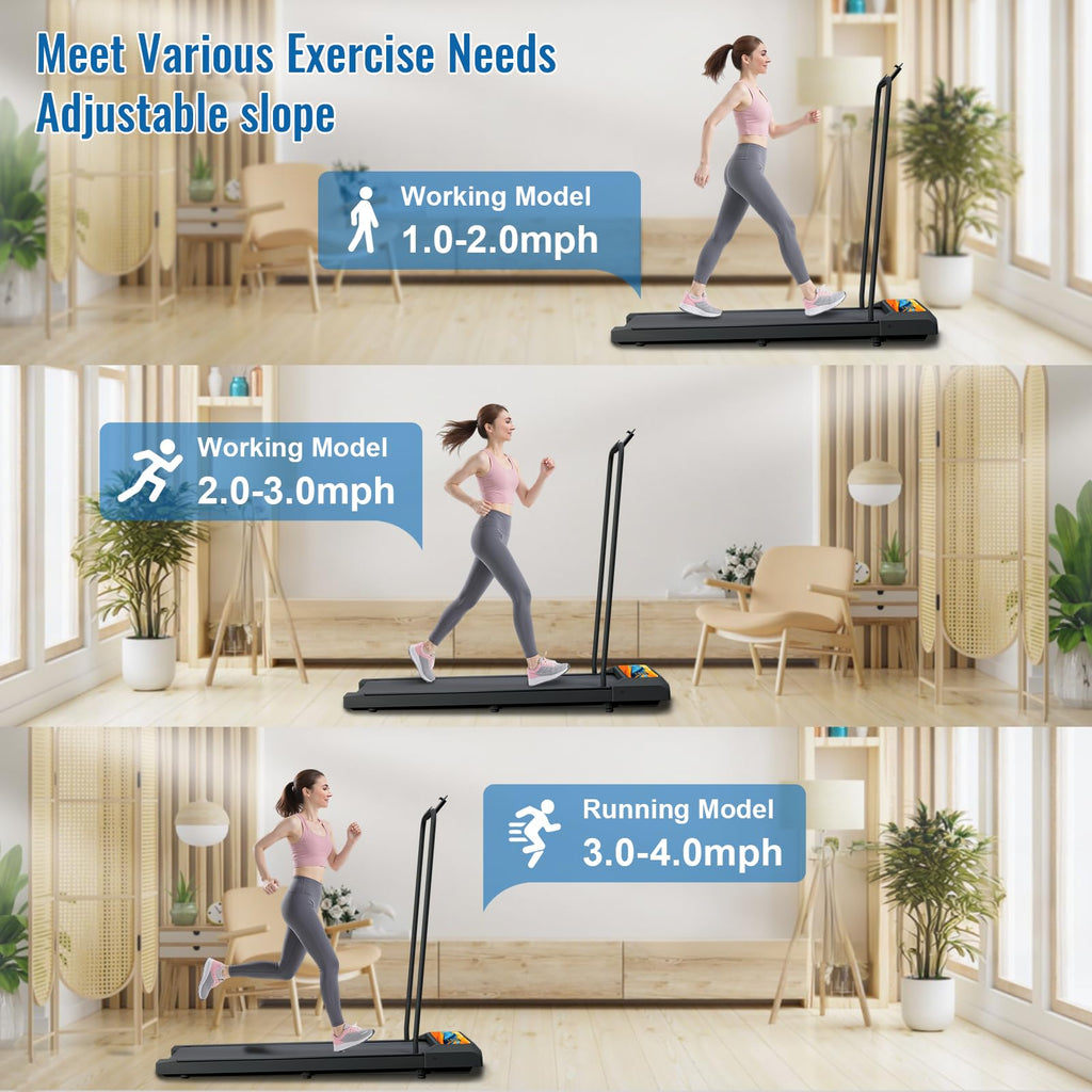 Rivano Under Desk Walking Pad, Treadmill With Handles, Walking Pad Treadmill Compact & Portable With Remote Control, Quiet Adjus