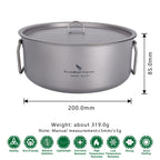 Boundless Voyage Outdoor Camping Titanium Pot 2L Stockpot With Lid Folding Handle Hiking Picnic Portable Big Capacity Soup Pot H