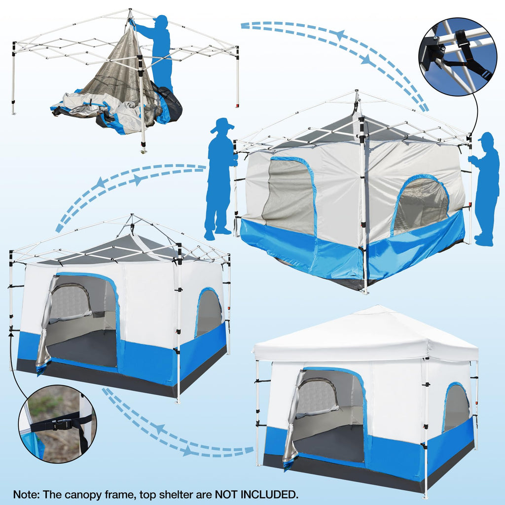 Redcamp Canopy Camping Tent For Pop Up Canopy, Inner Tent With Mesh Window, Converts Straight Leg 10X10 Or 10X20 Canopy Into Cam