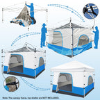 Redcamp Canopy Camping Tent For Pop Up Canopy, Inner Tent With Mesh Window, Converts Straight Leg 10X10 Or 10X20 Canopy Into Cam