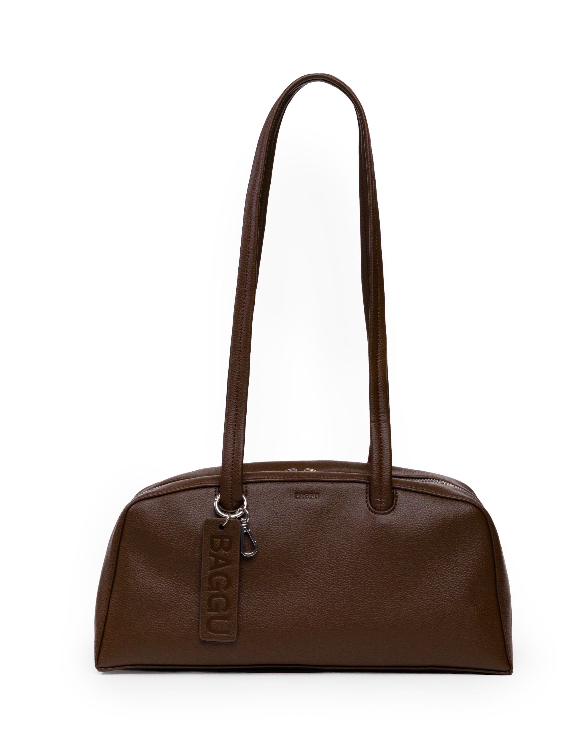 BAGGU Recycled Leather Bowler Bag - Brown