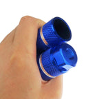 Zelerdo 2 Pairs Aluminum Alloy Bike Pegs For Mountain Bike Cycling Rear Stunt Pegs Fit 3/8 Inch Axles (Black Stripe And Blue Str